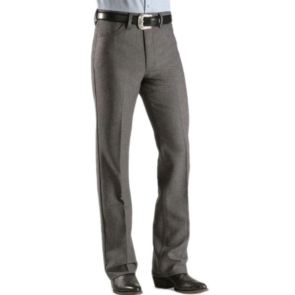 WRANGLER Wrancher Pants Mens 38x29 Heather Gray Polyester 82HK Rockabilly - Picture 7 of 8
